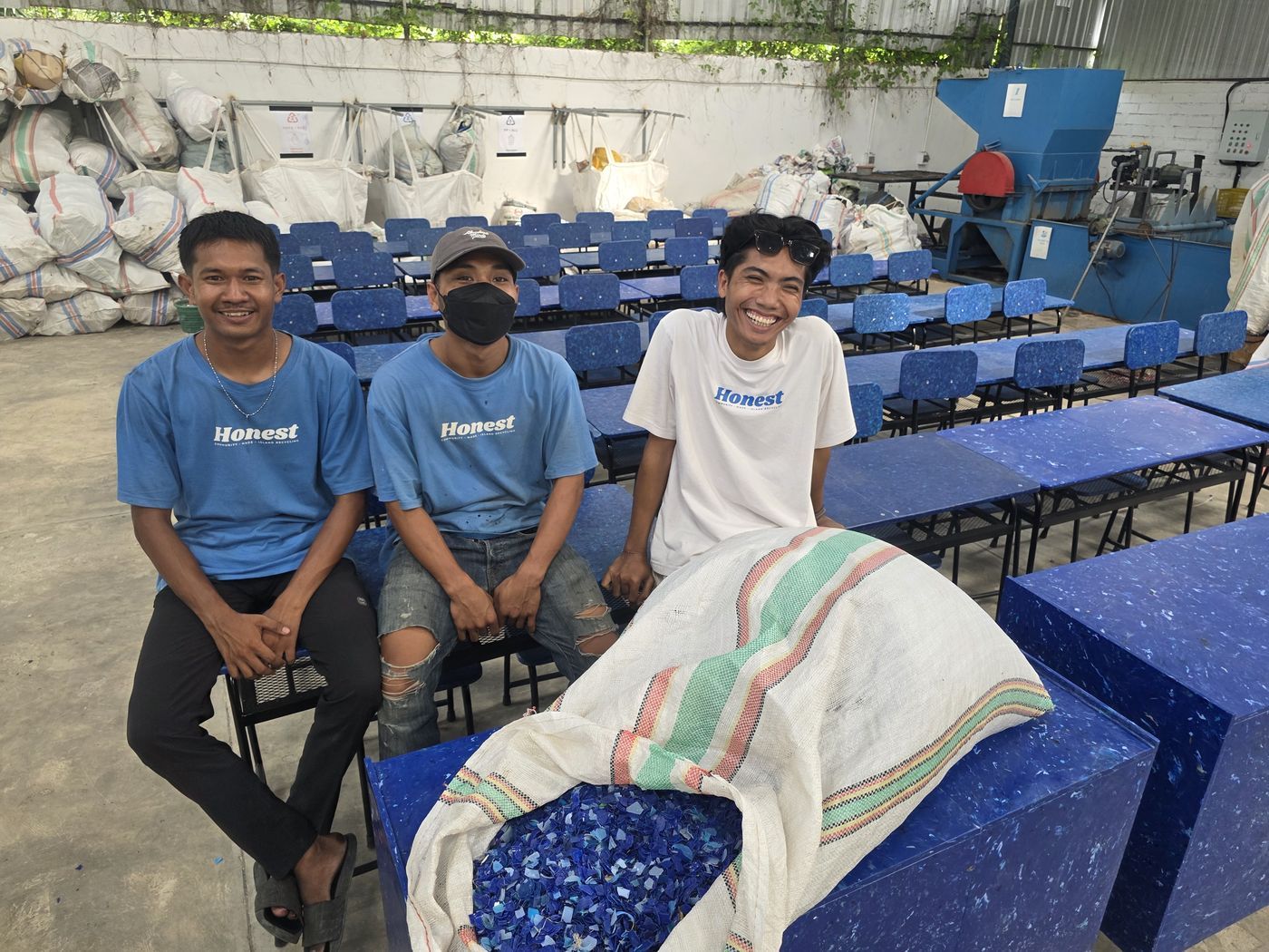 Part of the hub crew at the Honest MADE warehouse, Kuta.